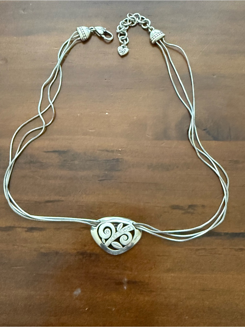 Brighton Silver Heart Filigree Multi-Strand Necklace - Women Jewelry
